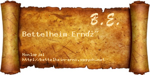 Bettelheim Ernő névjegykártya